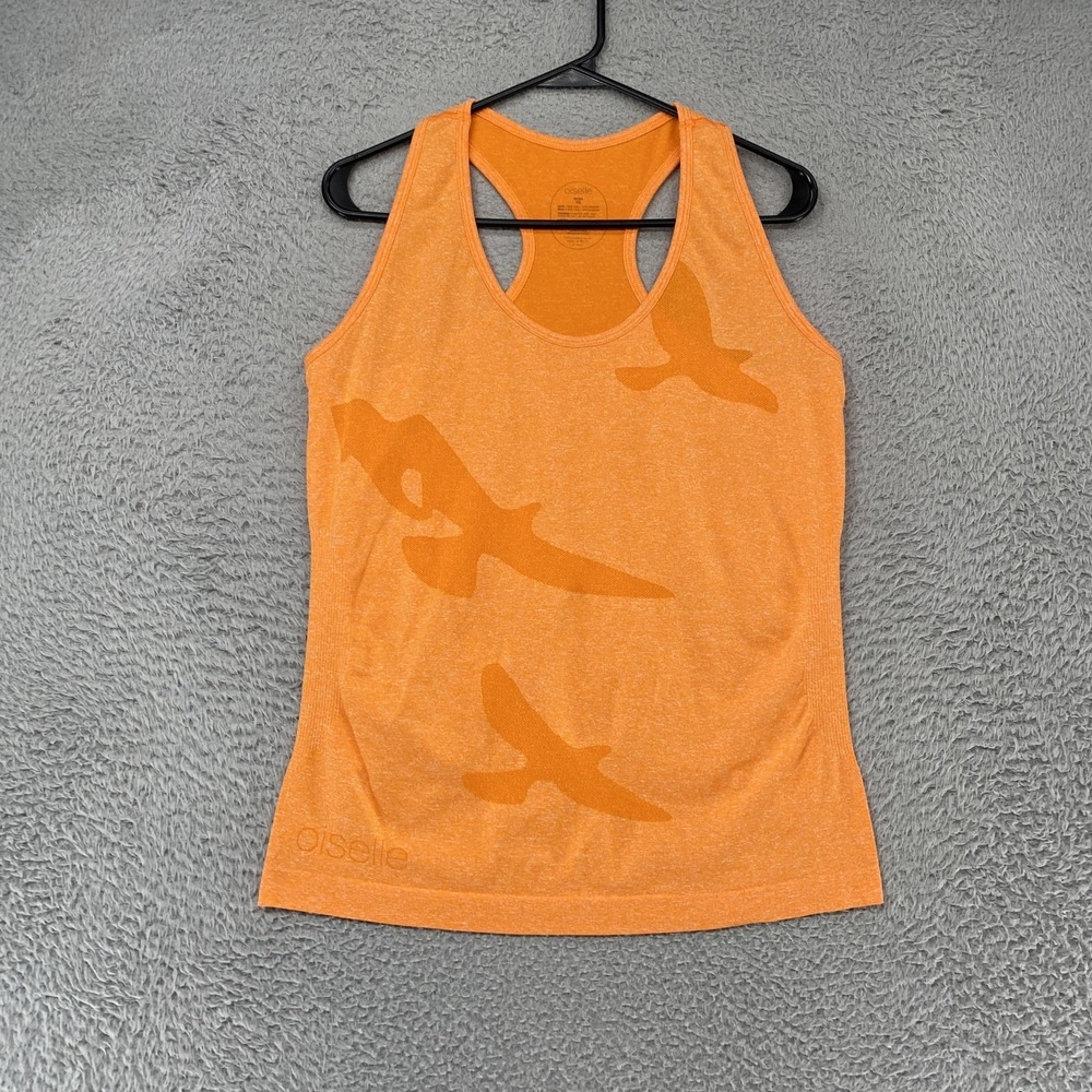 Oiselle Flyte Tank Top Womens Large Bird Print Racerback Running Workout Gym